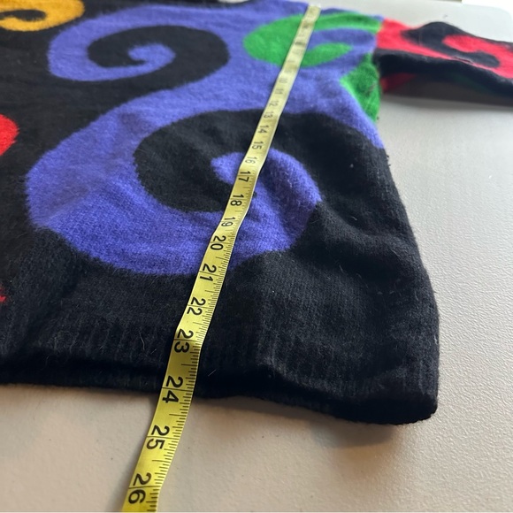 Rafaella Funky Wool Sweater, Abstract Design, Bright, Art to Wear, Size Small - Picture 3 of 6